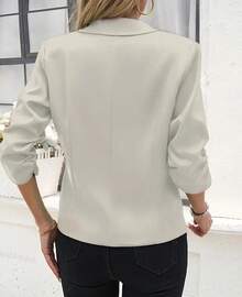 Elegant Tailored Women's Blazer | 3/4 Sleeve | Suitable For Formal And Casual Wear - 白色 - 查看 2