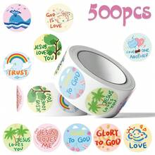 500 Buah Stiker Alkitab Kartun, Stiker Ayat Alkitab, Stiker Estetik, Stiker Kristen, Stiker Inspiratif, Stiker Warna-warni, Stiker Vinyl Tahan Air untuk Botol Minum, Komputer, Laptop, Ponsel, Koper, Notebook, Kulkas - MultiWarna - View 3