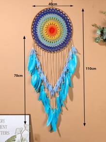 1pc Handmade Decorative Art Feather Dream Catcher - Ideal Wall Decor And Perfect Gift For Special Occasions, Children's Room, Party, Wedding, Handcrafted Concentric Feather Wall Hanging Decor Room Decor Bedroom Decor Home Decor