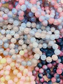 10pcs/Set 8mm/10mm Random Mixed Color Glass Beaded Women Bracelet Stacking Set, Birthday Gift For Friends & Couples