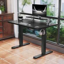 Devoko Gunji Height Adjustable Electric Standing Desk With Monitor Stand, Sit-Stand Desk With Splicing Board - Black - View 3