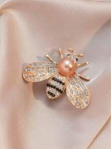 1 pieza Broche elegante de abeja para mujer, clip de chal con rhinestones de moda