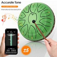 6-Inch 11-Scale Green Steel Tongue Drum - Unique Musical Instrument For Enthusiasts - Green - View 6