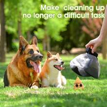 1 Piece Dog Poop Picker - Poop Clip - Easy To Carry (Includes 3 Rolls = 60 Plastic Trash Bags) - Foldable Trash Cleaner - Portable Hiking Clip Pet Poop Clip - Enjoyable Dog Walking - Trash Bags Can Be Stored Inside The Container Dog Poop Picker Dog Poop Scoop, Suitable For Small And Large Dogs