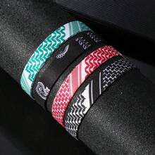 1 pièce Bracelet en tissu tressé fait main à la mode arabe, de couleur unie ou multicolore. (Le motif à rayures peut être aléatoire)