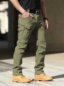 Men's Military Tactical Cargo Pants, Lots Of Pockets, Waterproof, Wear Resistant, Casual Cargo Pants - 綠色 - 查看 5