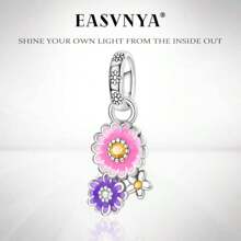 Easvnya Nueva serie de los talla grande vendidos de colgantes con castillo de plata y floral, diseño 3D exquisito y de moda, accesorios de joyería DIY adecuados para pulseras y collares, encantador y de moda para mujer, para uso diario u ocasiones especiales, excelente como regalo de San Valentín o cumpleaños