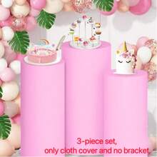 3pcs Dessert Bucket Cylinder Pedestal Stand Set, Flexible Cylinder Pedestal Stand For Party, Wedding Or Birthday Decoration, Autumn Decoration (Cylinder Tablecloth Only Included) - Multicolor - View 12