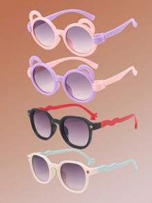 4pcs/Set Cute Hand-Shaped Kids Eyewear Accessories, Fashion Daily 2-8 Years Old Children Eyeglasses, Photography Decoration Glasses - Multicolor - View 7