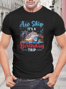 ¡Ay, barco! Camiseta de crucero de cumpleaños - Regalo perfecto para amantes de los cruceros. Camisetas a juego para hombres y mujeres - Negro - Ver 1