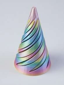 1pc Multi-Size Double-Sided Spiral Cone 3D Printing Decompression Spin Toys, Spiral Stereo Structure Decor, Perfect Gift For Christmas, Birthday Party - Multicolor - View 24