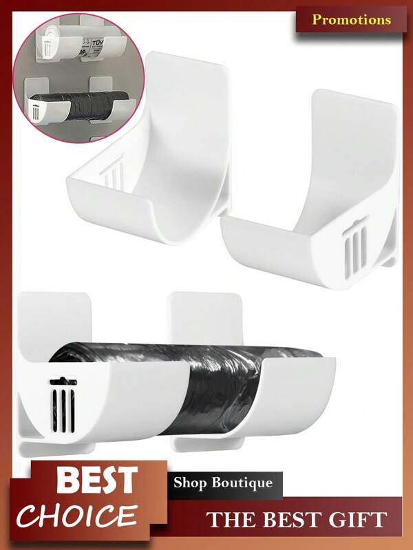 4pcs Non Perforated Garbage Bag Storage Rack, Adjustable Gap Kitchen Storage Rack, Punch-Free Plastic Holder For Trash Bags Suitable For Garbage Bags, Cling Film, Umbrellas, Rolling Pin Storage Rack, Cling Film Shelf, Kitchen Shelf, Sink Storage Rack, Closet Kitchen Organizer, Kitchen Storage And Organization, Kitchen Small Tools, Kitchen Storage Container,Mobile Phone Charging Bracket