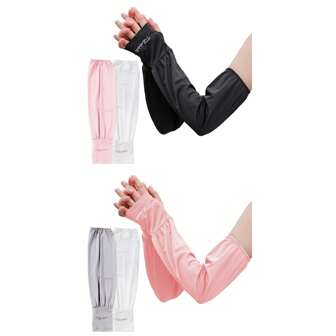 3 Pairs Arm Sleeves For Men & Women - UV Protection Sun Sleeves With Thumb Hole, Unisex Cooling Arm Covers For Cycling, Gardening, Hiking, Golf, Driving (Black Pink White/Gray Pink White)