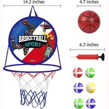 二合一篮球架和飞镖靶套装：14 英寸（35.6 厘米）儿童飞镖靶带篮球架，非常适合运动和户外活动，是 3-10 岁男孩和女孩的生日礼物。也非常适合圣诞派对和新年祝福。