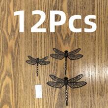 12/24Pcs(12Pcs/Pack) 3D Wall Sticker Dragonfly Party Decoration Festival Supplies Arched Door Decorations DIY Home Room Wedding Decor Table Centerpieces Accessories Valentine's Day Mother's Day 12 Themes For 12 Festival