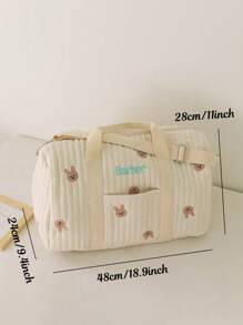1 pezzo Borsa mamma personalizzata con ricamo a disegno di orsetto, borsa maternità e per bambini di grande capacità personalizzata con ricamo, borsa fasciatoio con motivo carino a cartoni animati, borsa a tracolla multifunzione alla moda per mamme, adatta per uso quotidiano e come regalo per famiglia, amici, neomamme, forniture scolastiche, di grande capacità, versatile, multifunzione, colorata, carina, adorabile, sobria, divertente, kawaii, stile Y2K, minimalista, per pendolarismo, casual business, basic, personalizzata, unica, regali ideali per lui, regali ideali per lei, per lei, famiglia, amici, fidanzata, per anniversari, per compleanni, per vacanze/viaggi, per attività all'aperto/uscite/viaggi/escursioni/stadio/sport/arrampicata, per lavoro/pendolarismo/ufficio