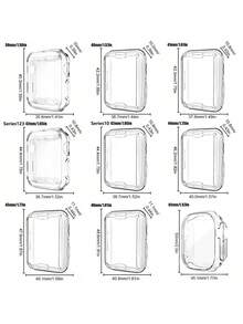 2 pezzi/set Custodia protettiva trasparente in TPU ad alta copertura HD ultra sottile, protettore dello schermo antiscivolo casual, compatibile con Apple Watch 38/40/41/42/44/45/46/49mm, compatibile con Apple Watch Series Ultra/SE/11/10/9/8/7/6/5/4/3/2/1, accessori per smartwatch