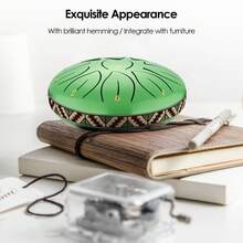 6-Inch 11-Scale Green Steel Tongue Drum - Unique Musical Instrument For Enthusiasts - Green - View 8