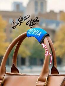 Customized Name, Personalized Soft Touch Luggage Handle Wrap - Fashionable And Durable Luggage Tag, Suitcase Handle Protector, Suitable For Travel, Train And Plane, Fits Most Luggage Handles, Available In Pink, Orange, Blue, Black, Ideal For Travel Luggage, Daily Commute, Courier Essential, Holiday Essential. - Multicolor - View 4