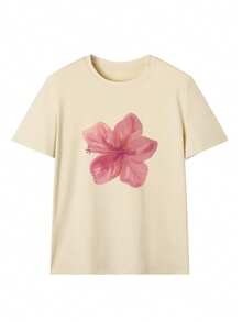 Set de 3 camisetas de mujer de manga corta y cuello redondo, con estampado floral, de uso diario y casual, sencillas y de moda