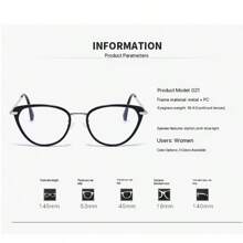 1pc Y2k Ladies Cold Tea Elegant All-Match Cat-Eye Glasses, Clear Glasses Plano Lenses Ladies Glasses Accessories