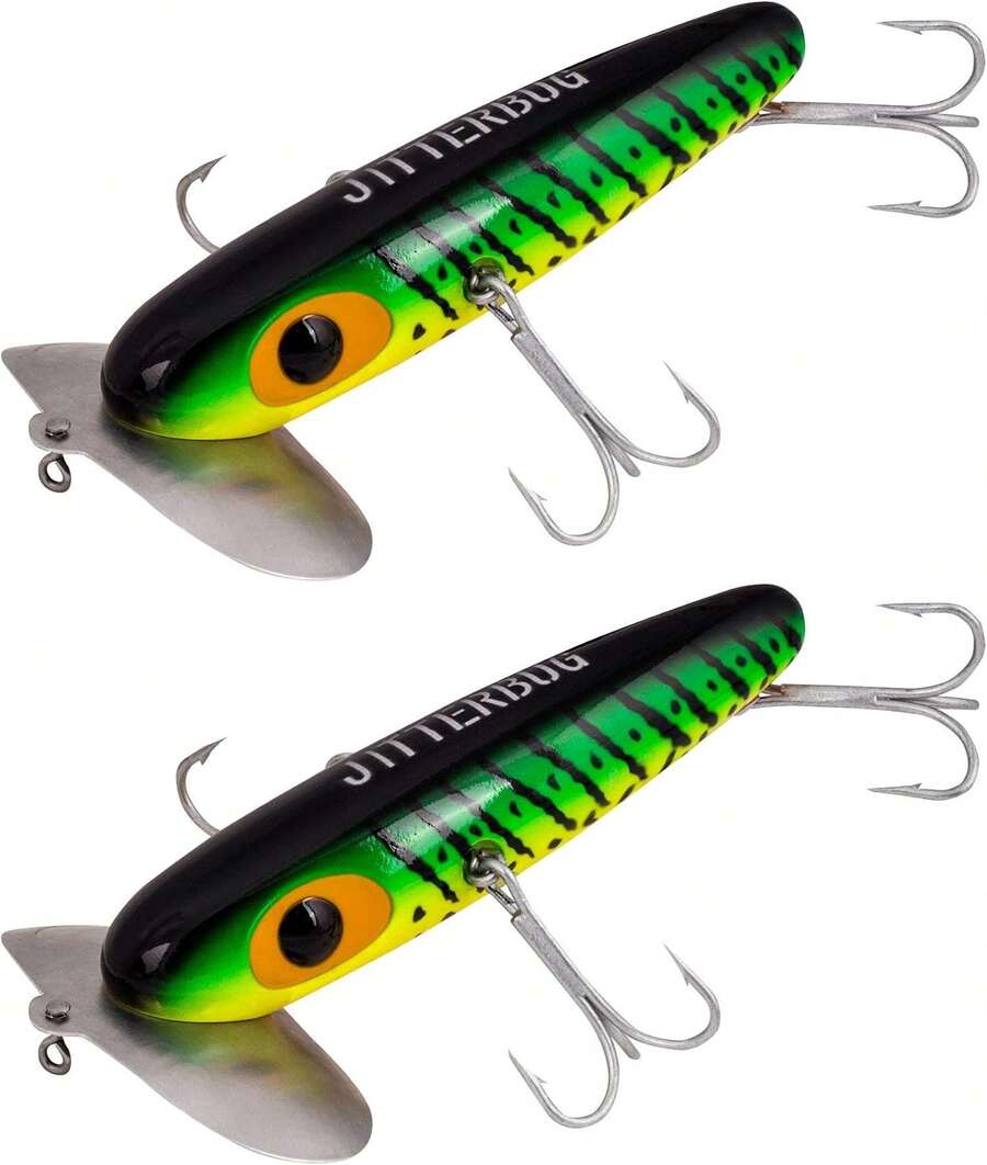 Arbogast Jitterbug Topwater Bass Fishing Lure - Excellent For Night Fishing - Fire Tiger - View 1