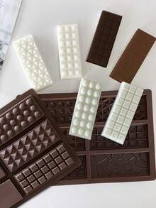 1pc Brown Silicone Chocolate Mold, Easy Unmold Rectangular Dessert Mold - Chocolate Brown - View 10