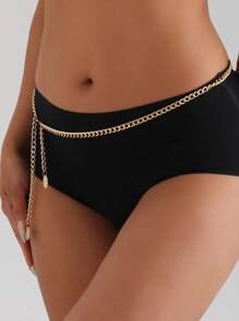 1pc Women Simple Single-Layer Waist Chain, Suitable For Daily Outfit, Beach, Party And Gathering Summer School Fall, Autumn, Halloween