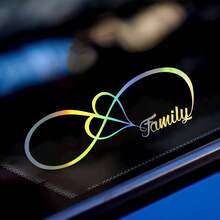 1 pieza Pegatina con forma de corazón "Familia" para el Body del coche, decoración exterior automotriz, pegatina protectora contra arañazos, resistente al agua, se adapta a todos los modelos de automóviles y también es adecuado para motocicletas - Multicolor - Ver 4