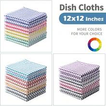New Oeleky Dish Cloths For Kitchen Washing Dishes, Super Absorbent Dish Rags, Cotton Kitchen Dish Towels Pack Of 8, 12x12 Inches - Mix-2 12x12 吋(8 個裝) - 查看 4