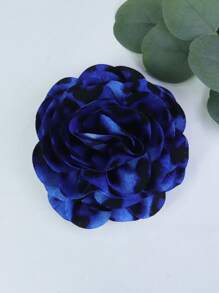 15cm Exaggerated Vintage Leopard Print Luxurious Fabric Multi-Layered Rose Camellia Flower Brooch For Women, High-End