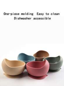 Thickened Silicone Bowl, Suction Cup Bowl Heat-Resistant Food Bowl, Feeding Tableware Complementary Food Bowl,