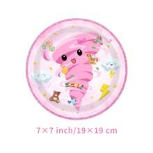 50pcs Tornado Plates Napkins Two Nado Party Supplies Girls 2nd Birthday Tableware Set Two Years Olds Disposable Paper Dinnerware Serves 10