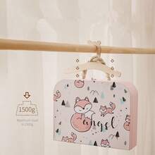 [5/10pcs 木熊衣架] 5/10pcs 创意木熊衣架 | 儿童服装衣架，适用于家庭儿童房间 - 原木色 - 查看 10