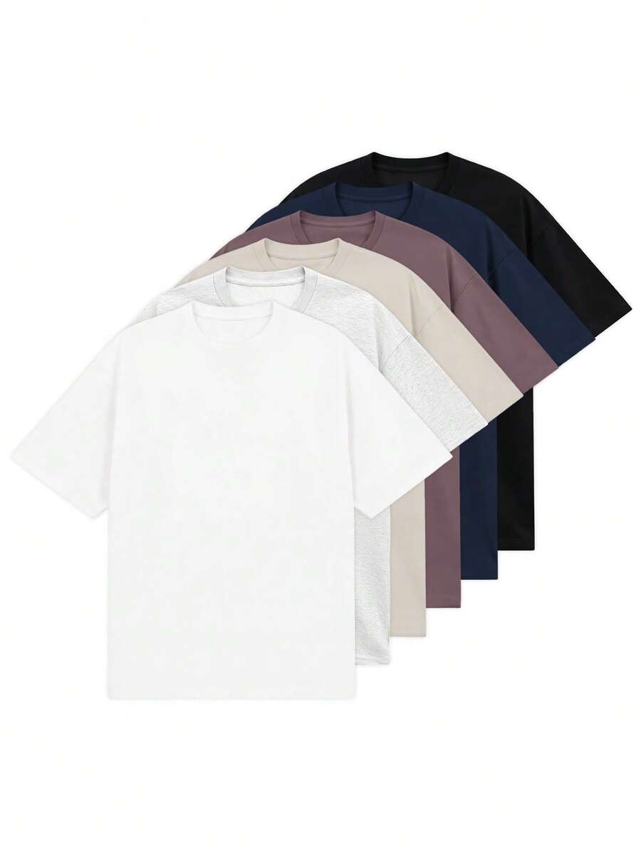 Blueplus Men's Summer Cotton T-Shirt, 220g Weight, 100% Cotton, A Certain Thickness, Versatile And Comfortable To Wear, Very Suitable For Running, Sports, Outdoor Entertainment, | Holiday Gift - 白色 - 查看 1