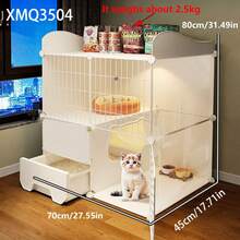 Indoor Cat Cage With Litter Box, Cat Bed, Cat House, Cat Villa, Cat Condo - Multicolor - View 5