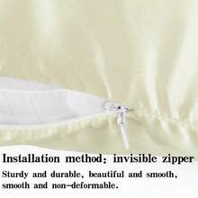 2 Pcs Zippered Toddler Pillowcases, 100% Brushed Microfiber 13x18 Pillowcases - Ivory - View 3