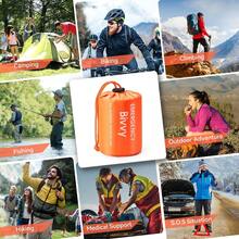 Esky Emergency Sleeping Bag, Portable Emergency Blanket Thermal Bivy Sack, Waterproof Lightweight Survival Gear With Compass For Camping Hiking Outdoor Adventure - Orange - View 2
