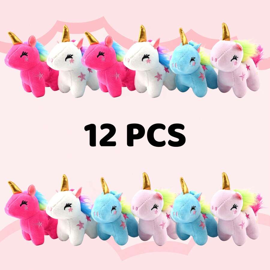 12Pcs Unicorn Plush Toy Set, Cute Plush Toy Gift For Girls 3-8 Years Old, Magical Plush Toy Gift For Girls
