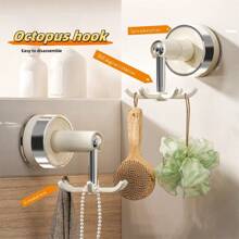 Octopus Suction Cup Rotatable Hooks - Unique Minimalist Design, Suitable For Kitchen, Bathroom, Closet, Living Room, Bedroom. Organize Home, Say Goodbye To Clutter