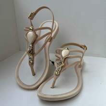 Women Flat Sandals - 米色 - 查看 3