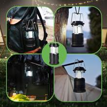 2 Packs LED Battery Operated Lights, Portable Survival Battery Powered Lamp, Camping Lantern, Suitable For Hurricane, Emergency, Storm, Outages, Outdoor Collapsible Lanterns
