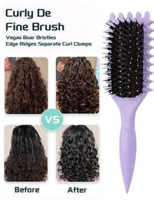 卷发梳 – 夏季卷发造型和顺发工具，防毛躁，不拉扯，温和呵护头皮，减少断裂 - 彩色 - 查看 11