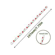 100 pajitas de papel con estampado de cerezas, perfectas para diferentes fiestas o uso comercial, tamaño de 6x197mm - cereza - Ver 5