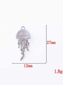 5pcs Liquid Jellyfish Alloy Pendant, Suitable For Unisex Hip-Hop Style Bracelets, Earrings, Necklaces, Bags, Keychains Decoration - Gold Bottom - View 6