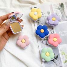 Flower Phone Stand | Waterproof PVC|, Multiple Color Flower Designs, Retractable Ring Stand With Makeup Mirror |, Multiple Cream Colors, A Phone Stand That Combines Fashion And Practicality Compatible With IPhone, Android Phone, Gift For Birthday, Family, Friends Push-Pull Phone Grip, Phone Holder, Phone Accessories - Multicolor - View 8