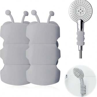 Showerhead Bracket, Made Of Silicone Material, With A Cute And Cartoonish Appearance. It Is A Universal And Movable Silicone Shower Bracket. There Is No Need To Drill Holes. It Is A Bathroom Accessory, A Hole-Free Showerhead Hanger, A Silicone Suction Cup Type Wall-Mounted Bracket, A Showerhead Holder, And A Shower Accessory