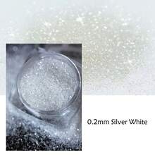 0.1 毫米 0.2 毫米 0.4 毫米全息细白色闪光粉适用于指甲、树脂、蜡烛制作、工艺品 - 彩色 - 查看 16