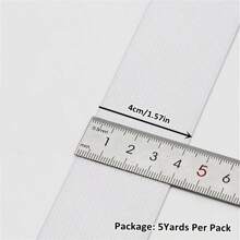 لفة (2-5) ياردة بالحزمة بحزام مرن منسوج بعرض 1.5/2/2.5/3/4/5 سم باللونين الأبيض والأسود، حزام مطاطي لخياطة الملابس والتفصيل وخياطة الألسنة والأشرطة