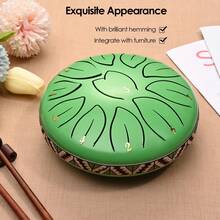 6-Inch 11-Scale Green Steel Tongue Drum - Unique Musical Instrument For Enthusiasts - Green - View 4